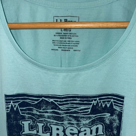 L.L. Bean Women's aqua blue Tee Large earthy Granola - Picture 4 of 4